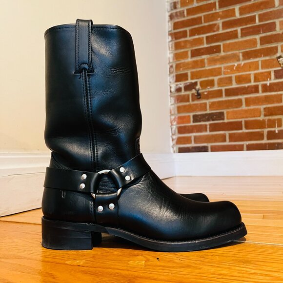 Vintage Frye Men's 87350 Size 13 M Black 14" Harness Boots Made In USA EUC - Picture 1 of 16